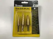 Titan 16503 3-piece Step Drill Bit Set