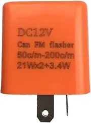 12V Speed Adjustable 2 Pin LED Electronic Flasher Relay for Motorcycle Turn Signal - Universal Hazard Warning Light Replacement(C)