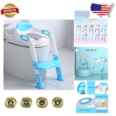 Portable Potty Training Seat & Step Stool Ladder - Fun Sky Blue Design for Kids