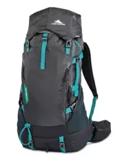 High Sierra 60L Pathway 2.0 Backpack w/Hydration Storage, Black Hiking Teal Blue