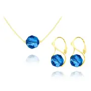 Capri Blue 24K Gold Pendant Necklace Jewellery Set