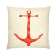 Red Anchor With Feather Down Insert Pillow