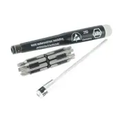 Wiha 75095 Micro Bit Set with ESD Safe Handles, Slotted, Phillips and Hex Metric