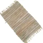 Leather Rug for fireplace, fire-resistant mat, BEIGE GOLD