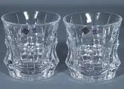 2 BOHEMIA SKLARNY CITADELA DOF CRYSTAL WHISKY Glasses Czek Republic 9 oz.