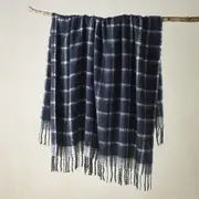 Bianca Maldon King Size Soft Faux Mohair Throw Rug Couch/Sofa Blanket Indigo