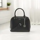 Dkny Womens Bryant Dome Satchel Convertible Strap Black Gold Tone Size OS NWT