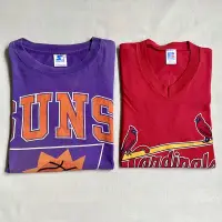 在飛比找蝦皮購物優惠-美國製 90s NBA Logo Tee 太陽隊 Russe