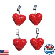 TwoFish Home Set of 4 Red Heart Tablecloth Weights Clips Red Heart Handicraft