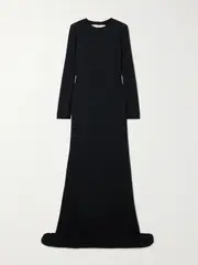 [Gucci] Gucci - Crystal-embellished Open-back Crepe Gown - Black - IT44 IT 44 Black