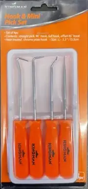 4 Pc Mini Pick and Hook Set O-Ring Seal Puller Tool Remover Extractor 4 Piece