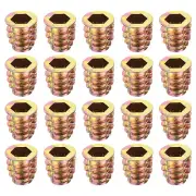 70Pcs Threaded Inserts, M8-1.25x15 Zinc Alloy Hex-Flanged Nut Threaded Inserts