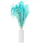 20PCS Blue Pampas Grass Decor, 17" Artificial Faux Dried Grass Flower