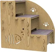 Dog Stairs for High Beds | 3-Step Wooden Pet Stairs for Bed | Cats Ramp Step, Balanced Dog Indoor Ramp Non-Slip Suitable for Small Dogs, Cats, Perfect for Easy Access to High Furniture