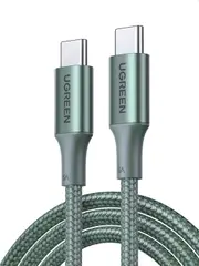 UGREEN 100W USB C to USB C Cable 0.5M USBC to USBC PD Fast Charging Type C Charger Cable for iPhone 16 Pro Max, MacBook Pro, iPad Pro, Dell XPS, Chromebook, Pixel, Galaxy S25 S24, Switch, Green