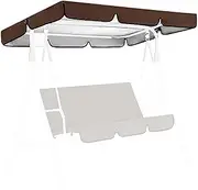 Swing Chair Canopy Replacement, Replacement Canopy Only Waterproof Swing Canopy Replacement Cover 3 Seater Garden Outdoor Parts Patio Swing Porch Seat Furniture Accessories