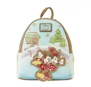 Loungefly Disney Mickey/Minnie Ice Skating Mini-Backpack Gingerbread Scented