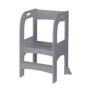 Amucolo Kids Toddler Step Stool Standing Tower 31.7"x22.8"x15.7" MDF Wood Gray
