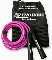 EVO Rope - Weighted Jump Rope for Men & Women – Adjustable Heavy Skipping Rope with Ergonomic Anti-Slip Handles – Tangle-Free Ball Bearings – Ideal for HIIT, CrossFit, Boxing, MMA, Muay Thai, Cardio