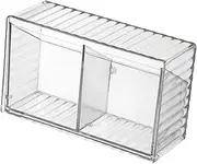 Zerodeko Wall Cotton Swab Dispenser Transparent Storage Box Organizer for Cotton Balls and Hair Ties Wall Mounted Holder for Bathroom and Living and Practical Design