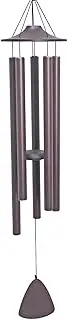 Wind Chimes for Outdoor Hanging, Wind Chime, Metal, Wind Chime Garden, 115 cm, 45 inches, Metal, Brown, deep Colour, with deep Tones and 5 Clay Pipes, for Gardens, patios, Decks and Houses
