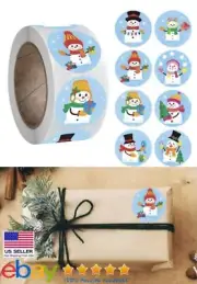 1000pcs 2 Roll Christmas Graphic Stickers Holiday Decorating Gift Sticker