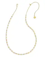 Kendra Scott Juliette Baguette Cubic Zirconia Adjustable Strand Necklace in 14K Gold Plated, 19