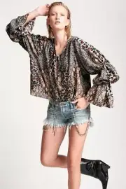 NEW OneTeaspoon OneTeaspoon WOMENS PUNK PYTHON SOPHISTICATED SAVAGE TOP