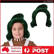 Oompa Loompa Wig Kids Charlie & Chocolate Factory Green Bouffant Hair Halloween
