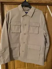 New Mens George Button Up Utility Jacket Size Medium Stonewash