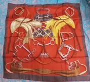 HERMES Harness Orange Scarf 114