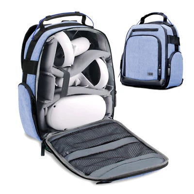 USA GEAR Backpack for VR Headset Compatible with Oculus Quest 2 Gaming Headset