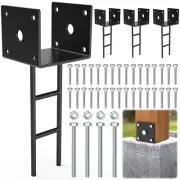 4 Pack U Shape Post Anchor, 4"x 4" Concrete Fence Bracket, Heavy Duty Pergola...
