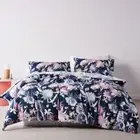 Grove Blue King Quilt Cover 3 Pcs Set By Logan & Mason Cotton/Polyester RRP $139
