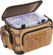 Plano Guide Series 3600 Tackle Bag, Medium, Beige 1680 Denier Fabric with Waterproof Base, Includes 5 Stowaway Utility Boxes, Premium Fishing Storage for Baits & Lures