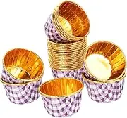 CONGARTENO 50Pcs Creative Muffin Cups Non Stick Baking Cake Cups with Decorative Edges for Weddings Birthday Parties Ice Shops and More