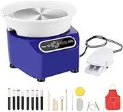 VEVOR Pottery Wheel, 11 inch Pottery Forming Machine, 450W Electric Wheel for Pottery with Foot Pedal and LCD Touch Screen, Direct Drive Ceramic Wheel with Shaping Tools for DIY Art Craft, Blue