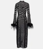 [Oseree] Oséree Lumière Plumage midi dress AU 12 black