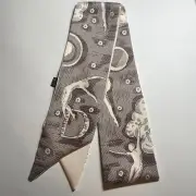Initial / Letter D Thin Purse Scarf/ Hair Tie / Scarf - #639