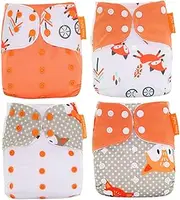 ibasenice 4 Pack Baby Diaper Pants Waterproof Infant Nappy Washable Newborn Nappy Comfortable Reusable Hip-safe Practical