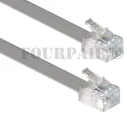 25ft Telephone Line Cord Cable 6P6C RJ12 RJ11 DSL Modem Fax Phone - Gray Silver