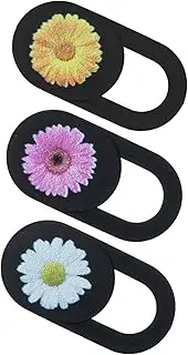 LIFKICH 3Pcs Camera Privacy Slider Cover Webcam Protection for Laptop Tablet Mobile Phone Unique Flower Pattern Design for Enhanced Privacy and Safety