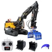 1/14 EC380 10CH Tracked RC Excavator 3 Arms Hydraulic Digger W/ Hydraulic Grab