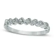 0.07 CT. T.W. Natural Diamond Seven Stone "S" Anniversary Band in Sterling Silver