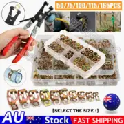 50/165Pcs Hose Clamps Kit Spring Clips Petrol Fuel Hose Line 6mm-22mm Adjustable