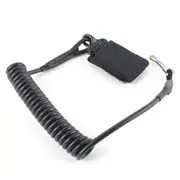 Outdoor Military Tactical Spring String Buckle Key Chain Safety Cord Carabiner Hook Strap Lanyard 24 BLACK
