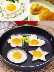 4pcs Stainless Steel Fried Egg Mold,Pancake & Egg Fun Shapes for Breakfast