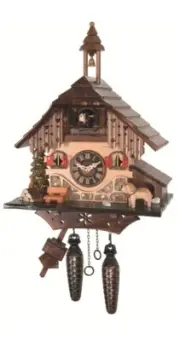 Quartz Cuckoo Clock Black forest house EN 403 Q NEW