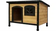Large Wooden Pet Kennel - Black