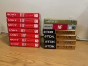 NEW (13) SONY HF 60 I 90 TDK SA90 SA 90 MEMOREX CD2 HB 110 AUDIO CASSETTES CD